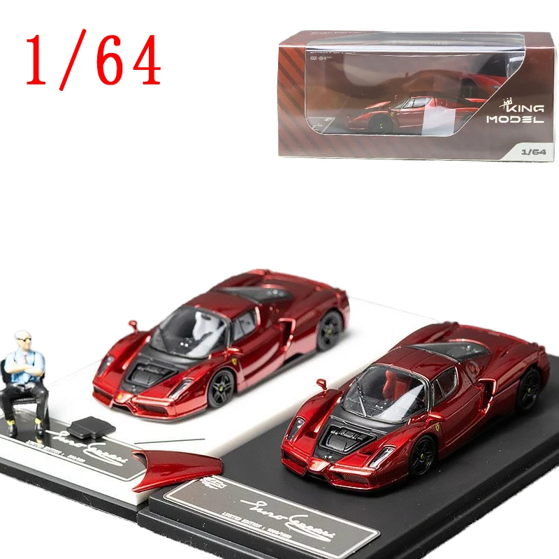 king-model-diecast-1-64-scale-ferrari-alloy-car-model-ferrari-enzo-play-vehicles-metallic-red-toys-for-boys-original-box