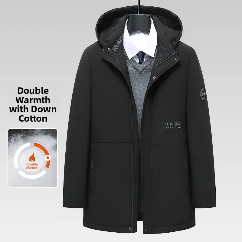 

Утепленная мужская хлопковая куртка со съемным капюшоном, теплая, универсальная, зимняя, новый стиль, молодежная, популярная, свободного кроя, для повседневной носки