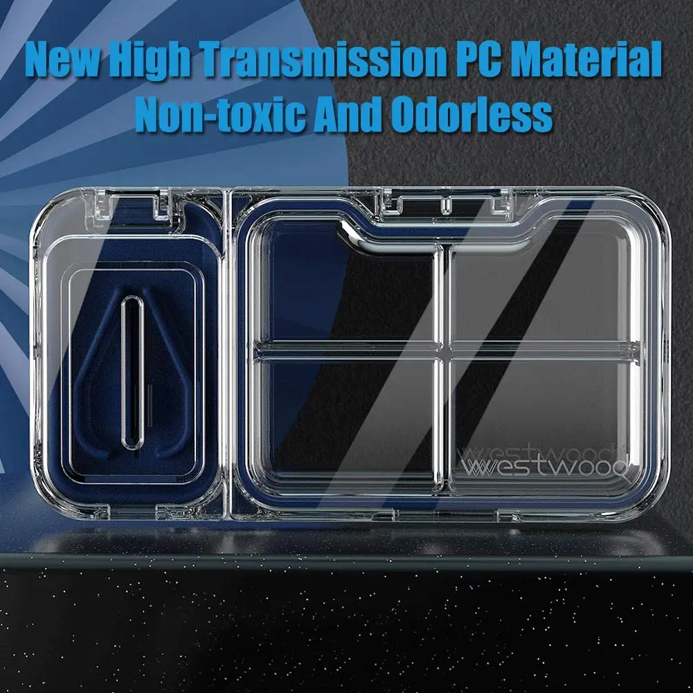 Stylish Cutter Medicine Storage Compartment Box for Hold Tablets and Cutting Pills in Half  for Tablet Vitamin Storage Case