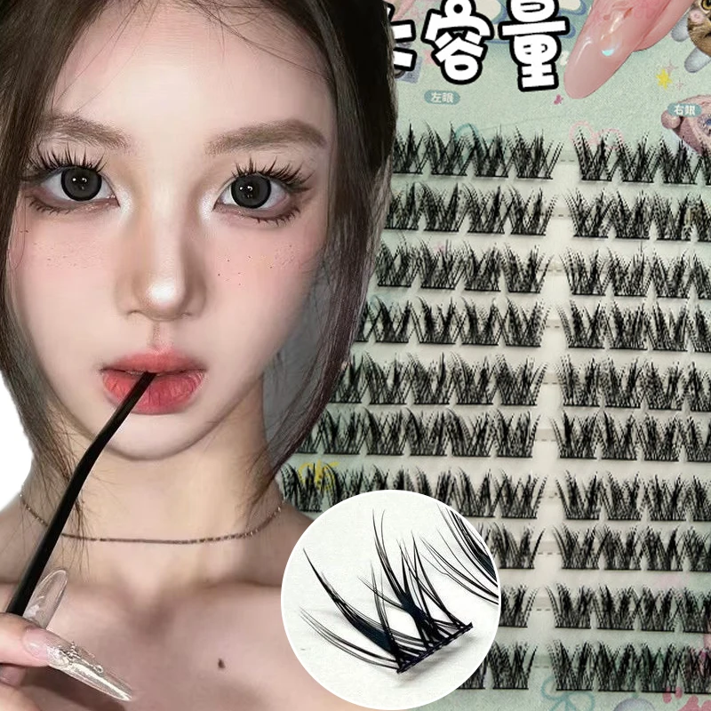 10Rows Natural Rat Fake Eyelashes Cluster 5D Mink Manga Lashes Extension DIY Anime Eyes Fluffy Individual Beauty Comestic