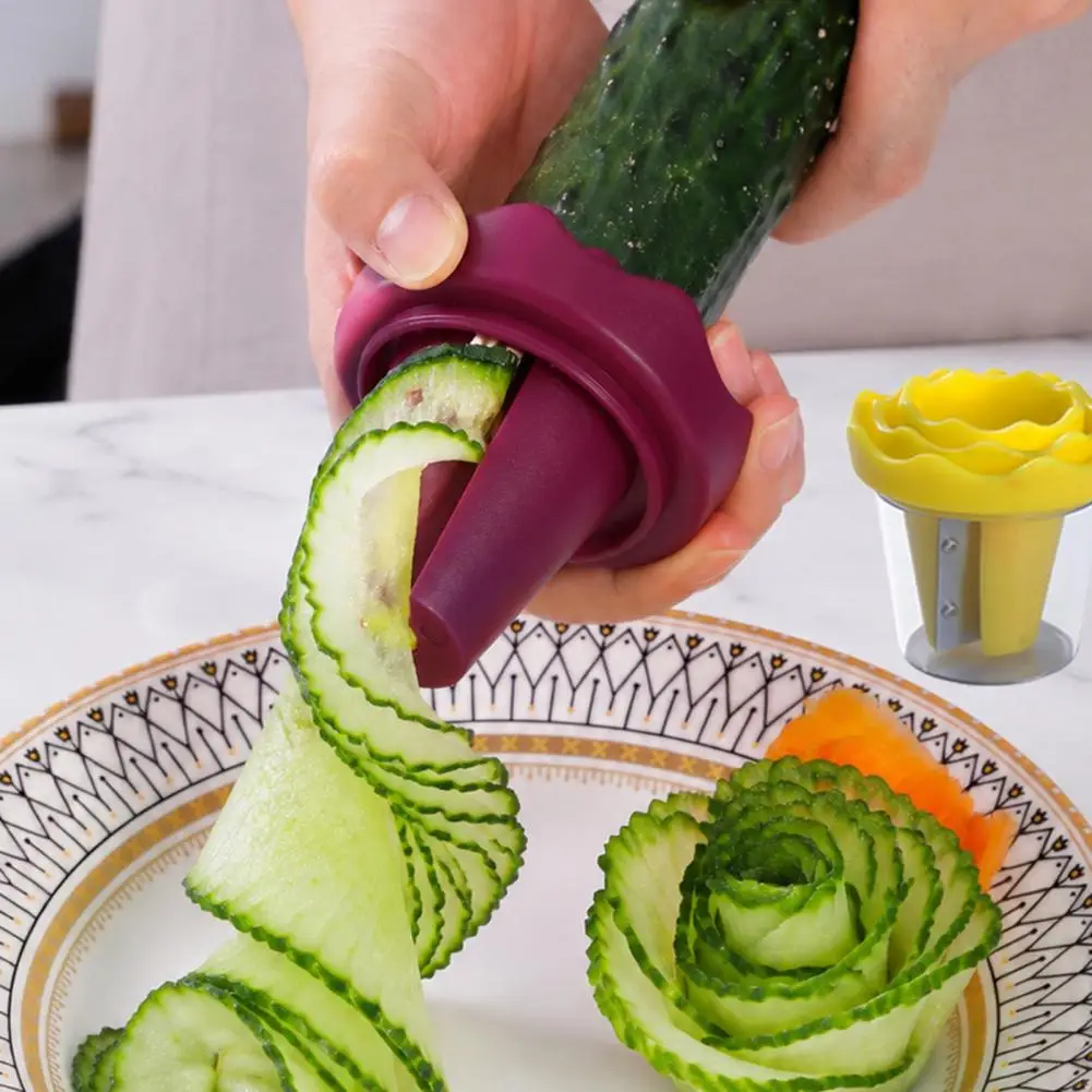 Spiral Vegetable Curler Stainless Steel Blade Handheld Twister Creative Rotatable Fruit Cutter for Carrots Cucumbers And Radish