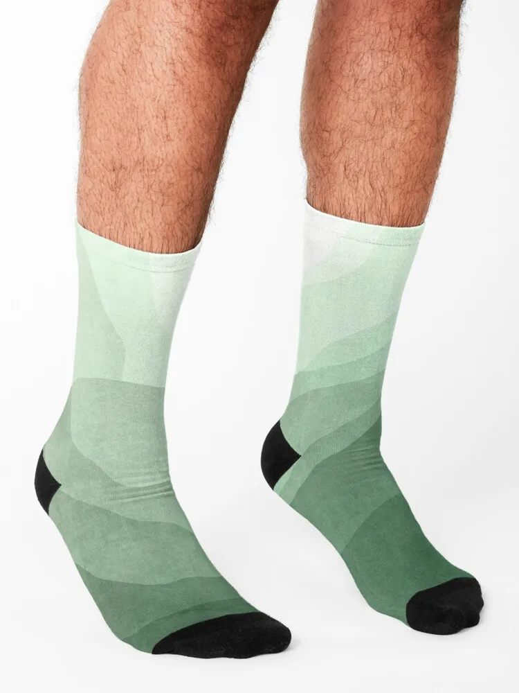 Green wave landscape Socks designer brand happy Men's FASHION Men's Socks Luxury Women's