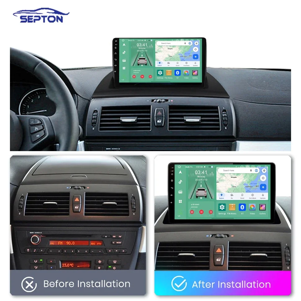 SEPTON 2Din Android Car Radio Car Video Players for BMW X3 E83 2004-2012 4G Carplay Multimedia GPS Wifi  Autoradio Head Unit