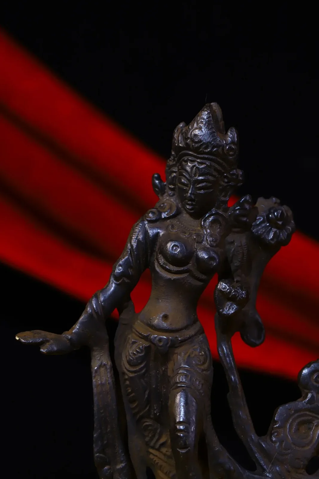 Bronze Green Tara Bodhisattva Standing Buddha Twenty-one Tara Worship Hall