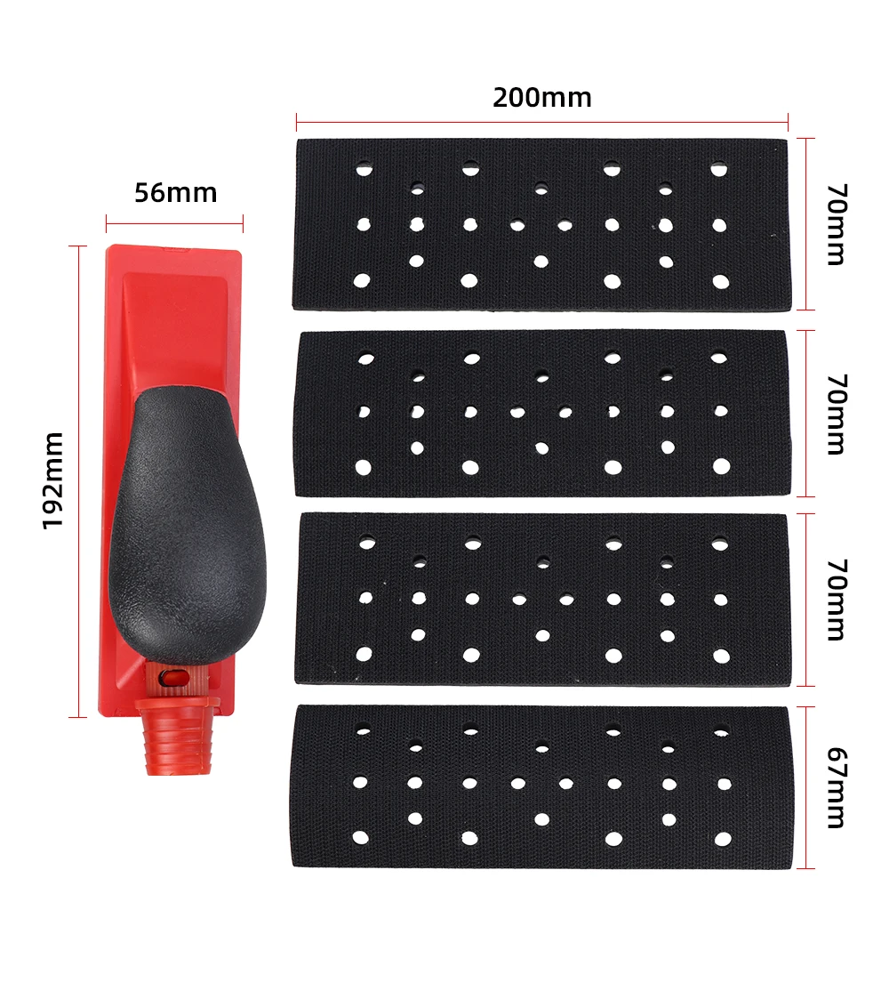 4 in 1 HIFESON 70x198mm Handheld Sanding Block Hand Vacuum Sander 5pcs set Polishing Abrasive Block Manual Grinding Tools