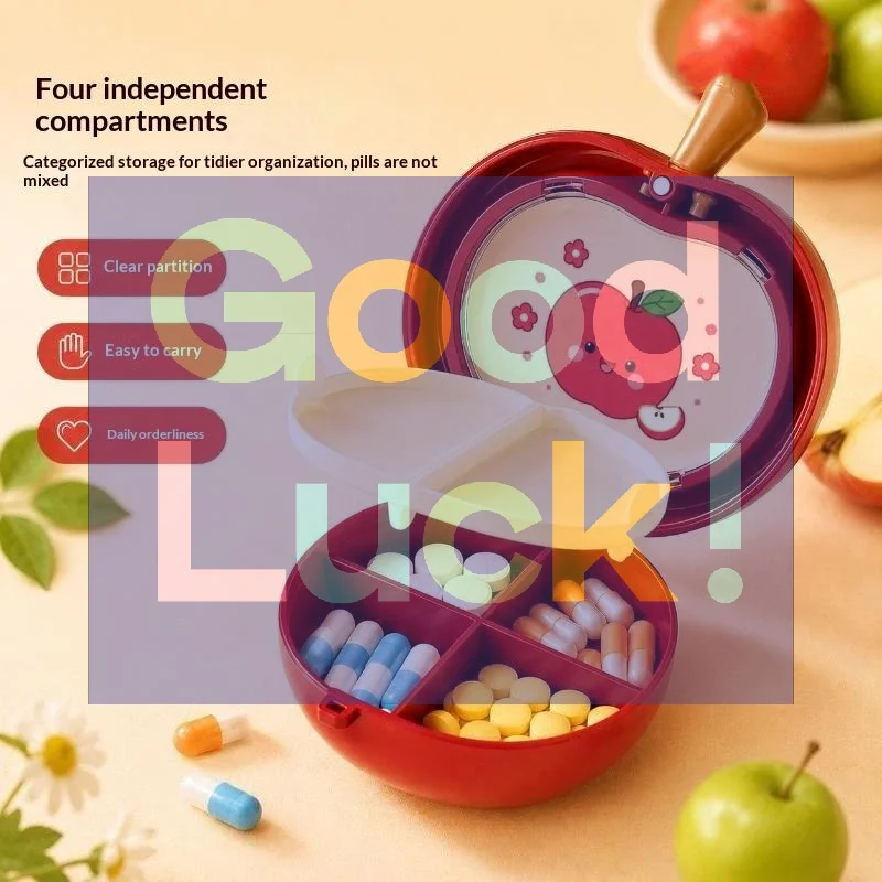 4 Compartments Small Portable Travel Vitamin Pill Box Pills Cases Container Organizer 7 Days Grids Medicine Fish Oils Storage