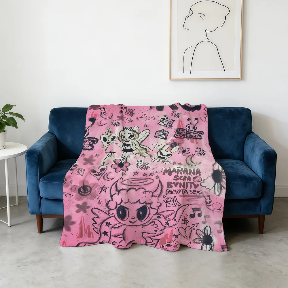 K-Karol G MANANA SERA BONITO Blanket Flannel Warm Soft Throw Blanket For Room Sofa Childish Birthday Gifts