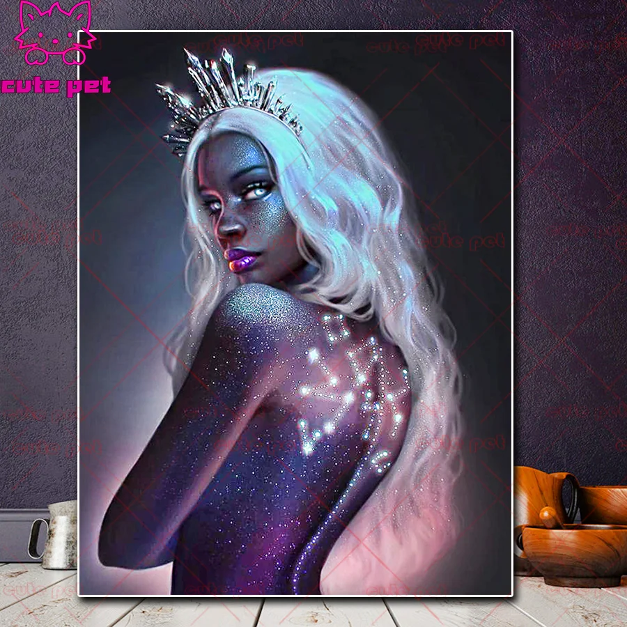 Diamond Painting Starry fantasy silver-haired woman Cross Stitch Diamond Embroidery Diamond Decoration Full Drill Handmade decor