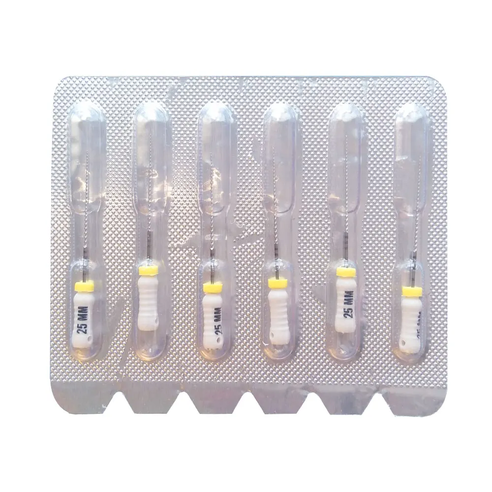 Limas dentales C + Limas endodónticas C Limas piloto de acero inoxidable C 6-10 # 6 unids/pack Limas de conducto radicular 25mm para odontología