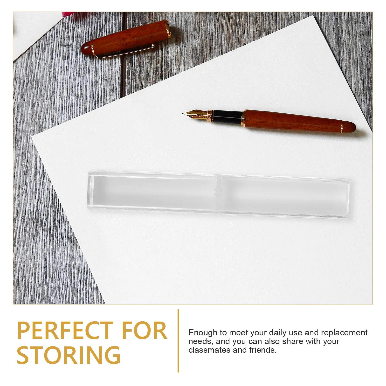 

12Pcs Plastic Pen Cases Transparent Pencil Box Small Portable Storage Organizer Gift Empty Fountain Pen Display Case
