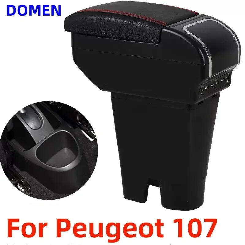 

For Peugeot 107 /For Citroen C1 Toyota Aygo BJ Armrest box Large Space Dual Layer USB Charging