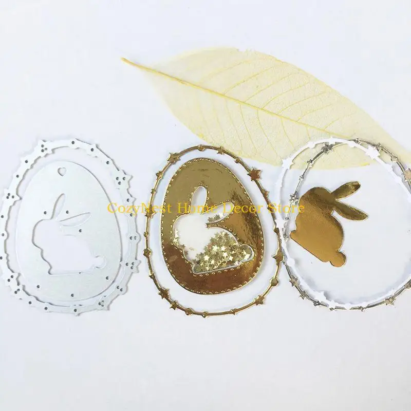 

92MF Счастливая Пасха кролик яйцо металлический трафарет для скрапбукинга DIY штамп для альбома бумажная карта тиснение Декор