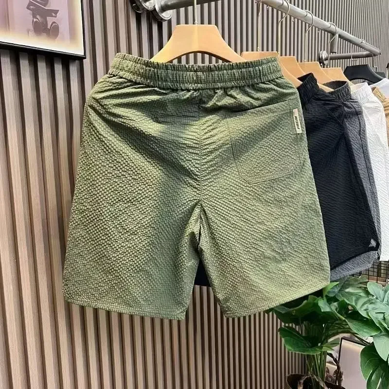 Pantalones cortos ligeros y finos para hombre, pantalones cortos suaves y de secado rápido con cordón, transpirables, para correr, deportes, ocio,