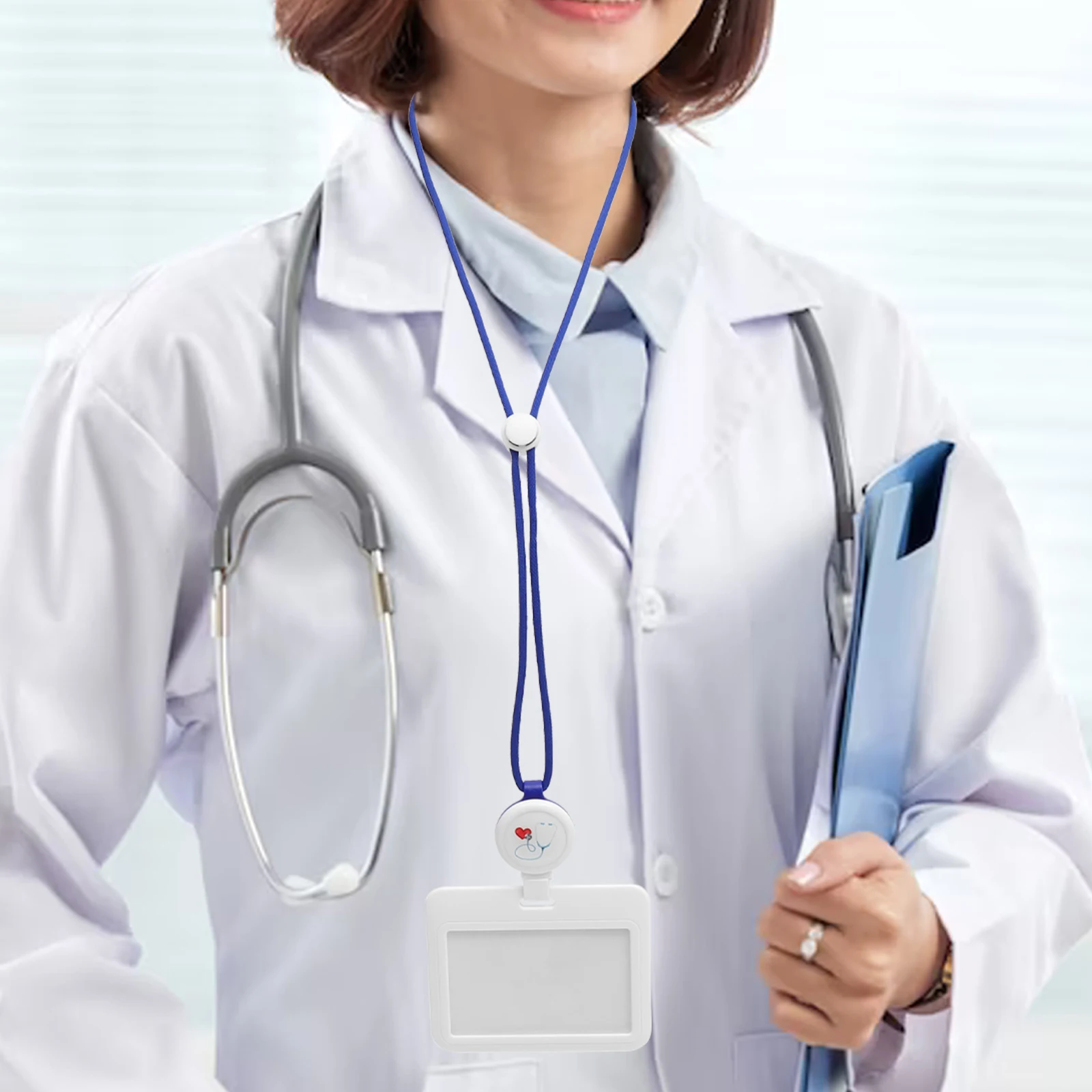 

Card Sleeve Protective Transparent Badge Holder Retractable Key Rings Extendable Key Chain Clear Card Sleeves Protective