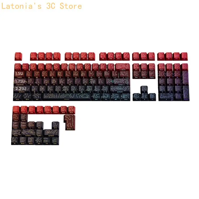 97-Tasten, seitlich bedruckte Tastenkappen, professionelle PBT-Konturlinien, OEM-Höhen-Upgrades für mechanische PC-Tastaturen – Detail 4