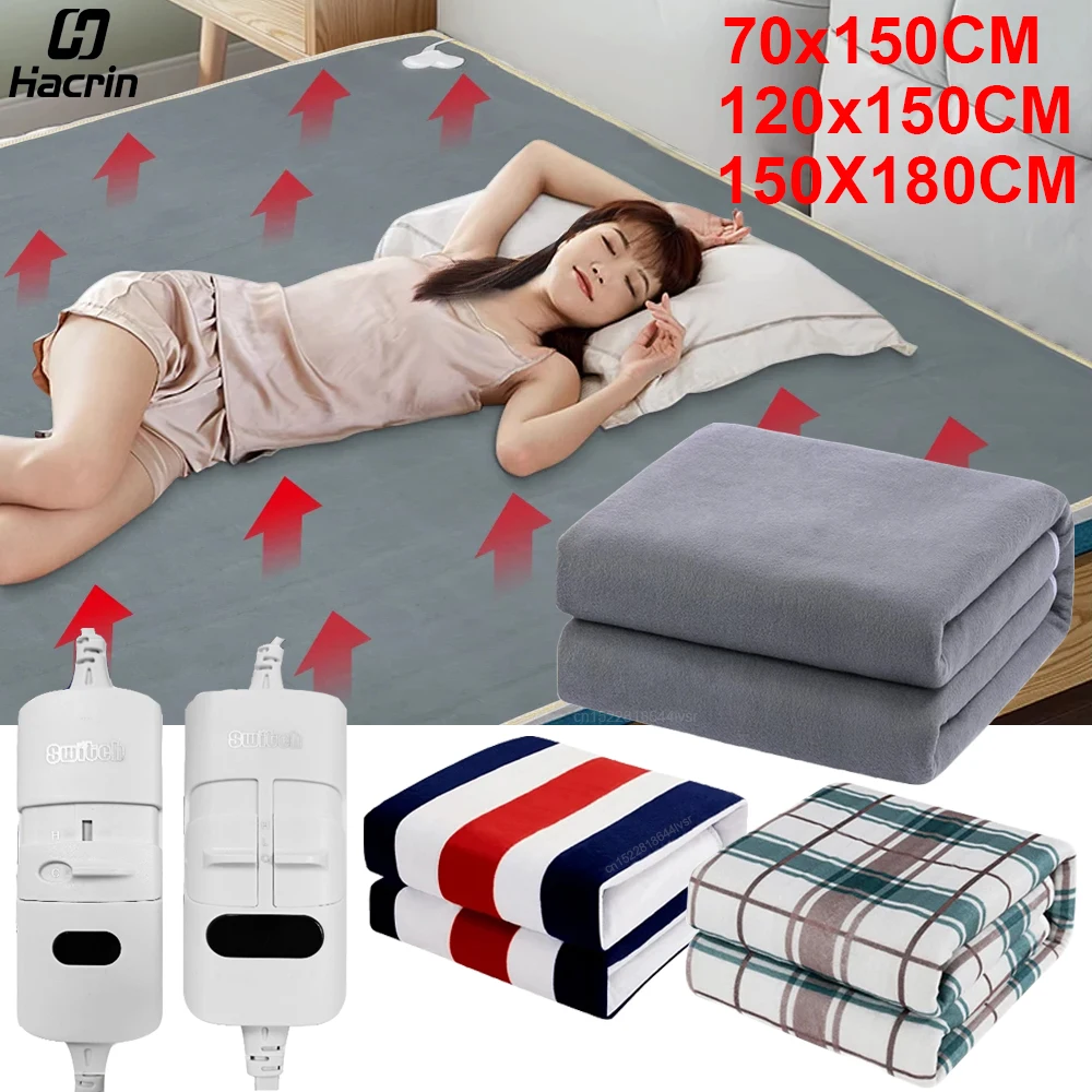 Manta eléctrica de calor de 220V, estera térmica para cama doble o individual, almohadilla térmica