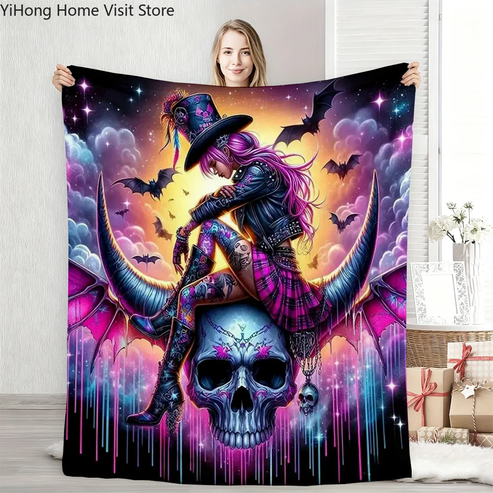 New Arrival Skeleton Printed Blanket Picnic Blankets Warm Blanket Soft and Comfortable Blanket Home Travel Birthday Gift