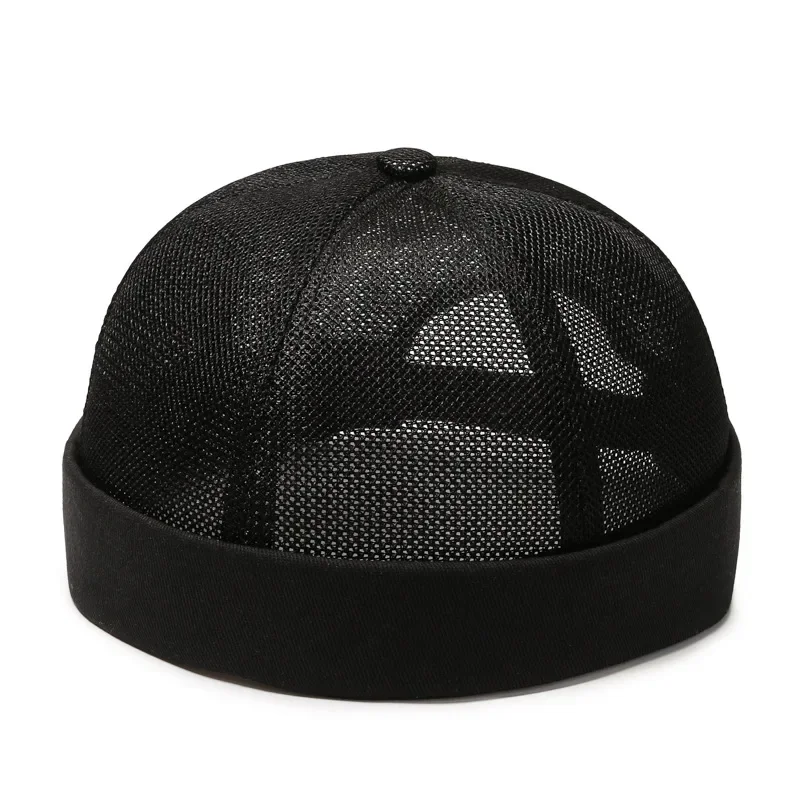 

Full Mesh Quick Drying Caps Brimless Skullies Cap Beanie Hat Summer Women Men Caps Solid Color Hip Hop Street Docker Hats Gorras