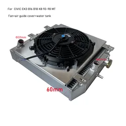 High performance 3 Row Racing Aluminum Radiator 60mm For Honda Civic EK EG DEl Sol Manual D15 D16 For CIVIC EK3 B16 B18 K8 92-98