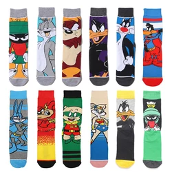 Chaussettes de dessin animé pour hommes et femmes, chaussettes respirantes confortables, animal de dessin animé, lapin, canard, chat, personnalité de la mode, nouveauté, drôle, offre spéciale