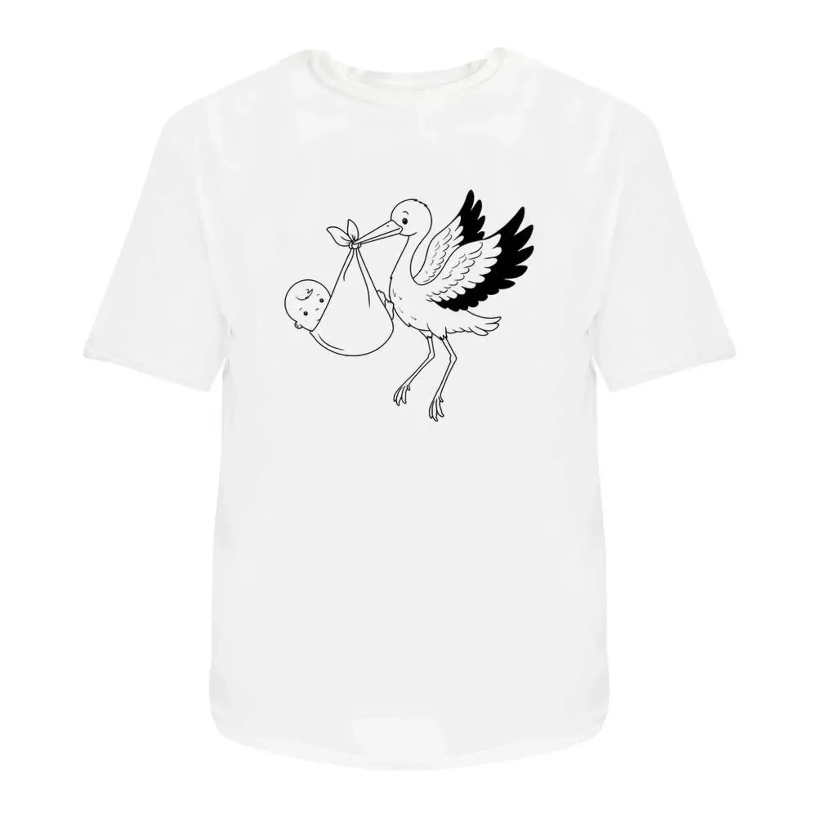 Camiseta con estampado de Storch Carrying Baby 100 Baumwolle S XXL TA055014 vintage, lavada, suave, elegante, ropa de calle, unisex, para hombre, versátil
