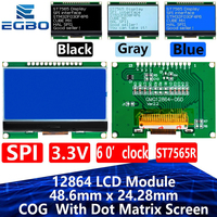 High Brightness 12864 LCD Display Module with Chinese Font | SPI/Serial Interface COG Dot Matrix Screen | Easy Programming