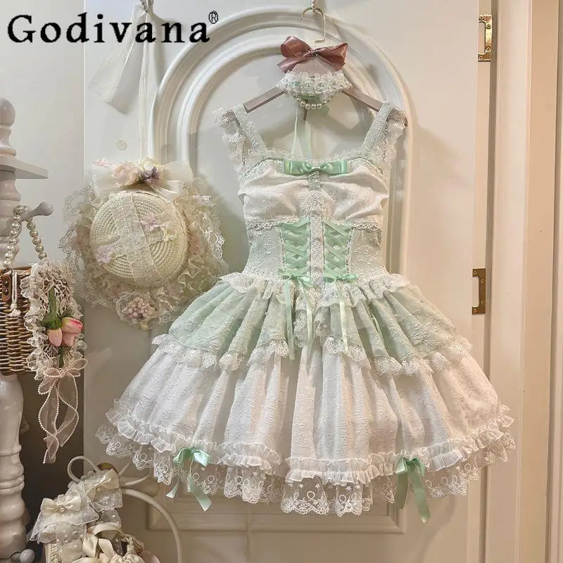 

Luo Yiyi Original Design Lolita Sweet Cute JSK Strap Dress