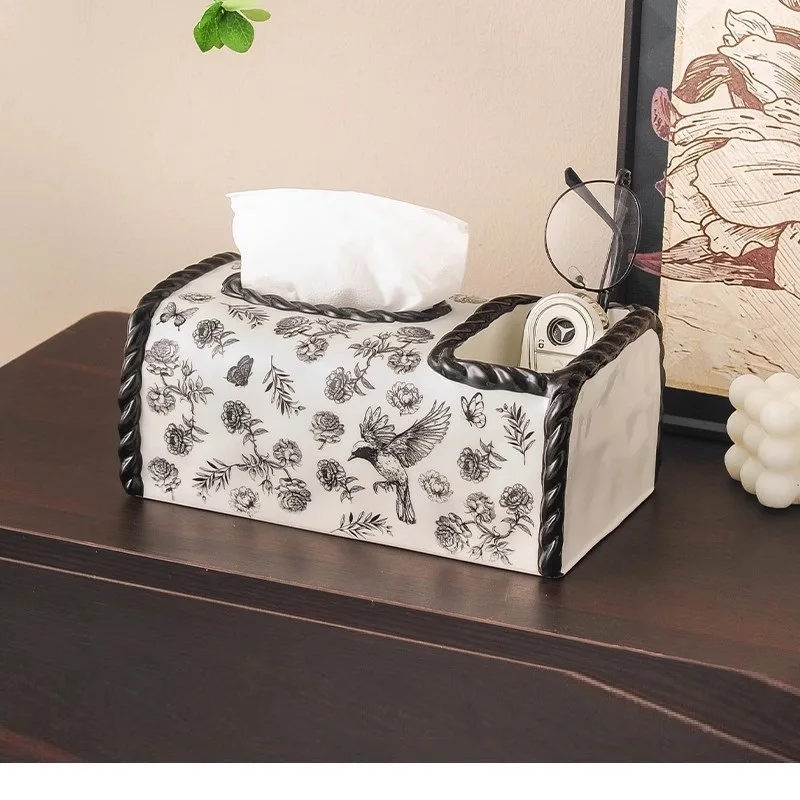 

Light luxury high-end ceramic tissue box, home living room coffee table decoration, napkins, paper boxes, and paper boxes