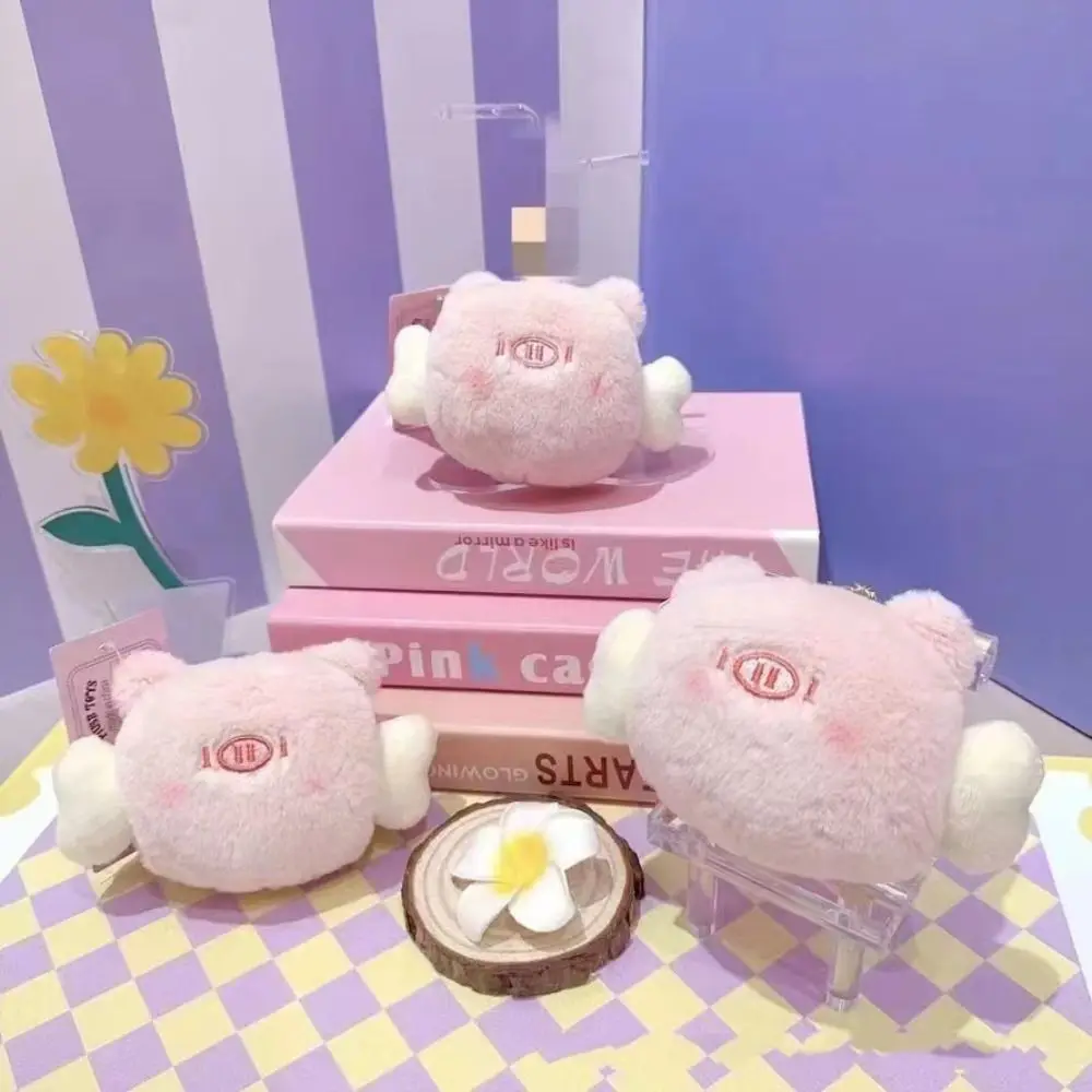 Chaveiro de osso destacável de porco fofo, joia de coração de menina, cabeça de porco, boneca de pelúcia, chaveiro de desenho animado, chaveiro de pelúcia de porco