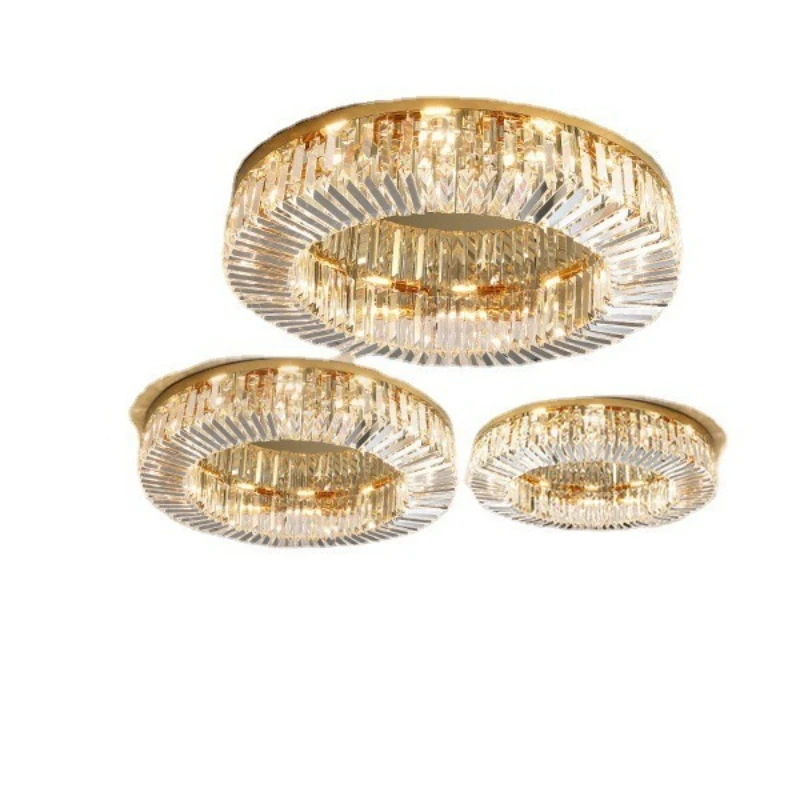

Internet celebrity bedroom LED ceiling light, modern stainless steel crystal living room light
