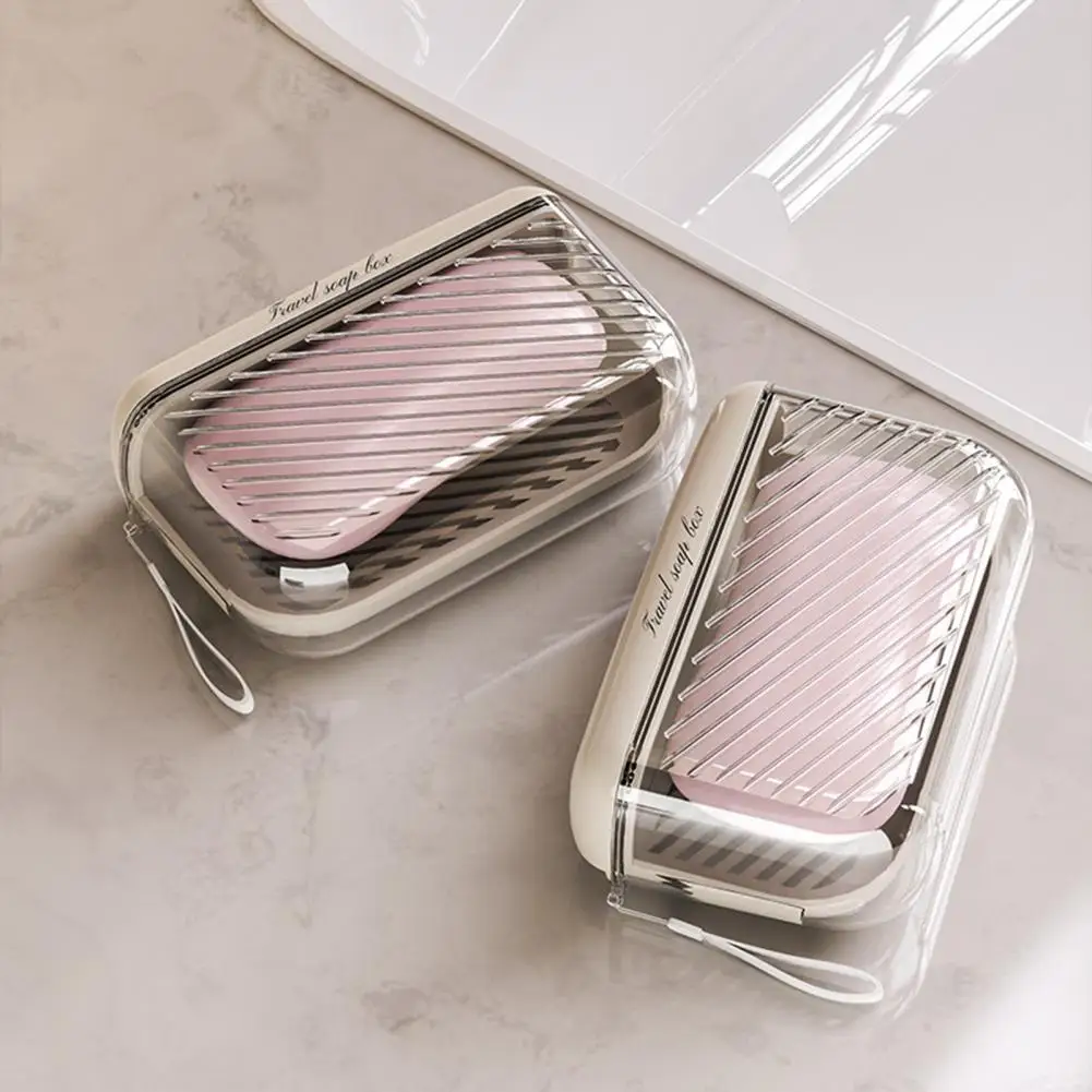 Travel Soap Case with Lid Leakproof Soap Container with Drainage Layer Portable Bar Soap Holder for Gym Bathroom Kitchen Hotel