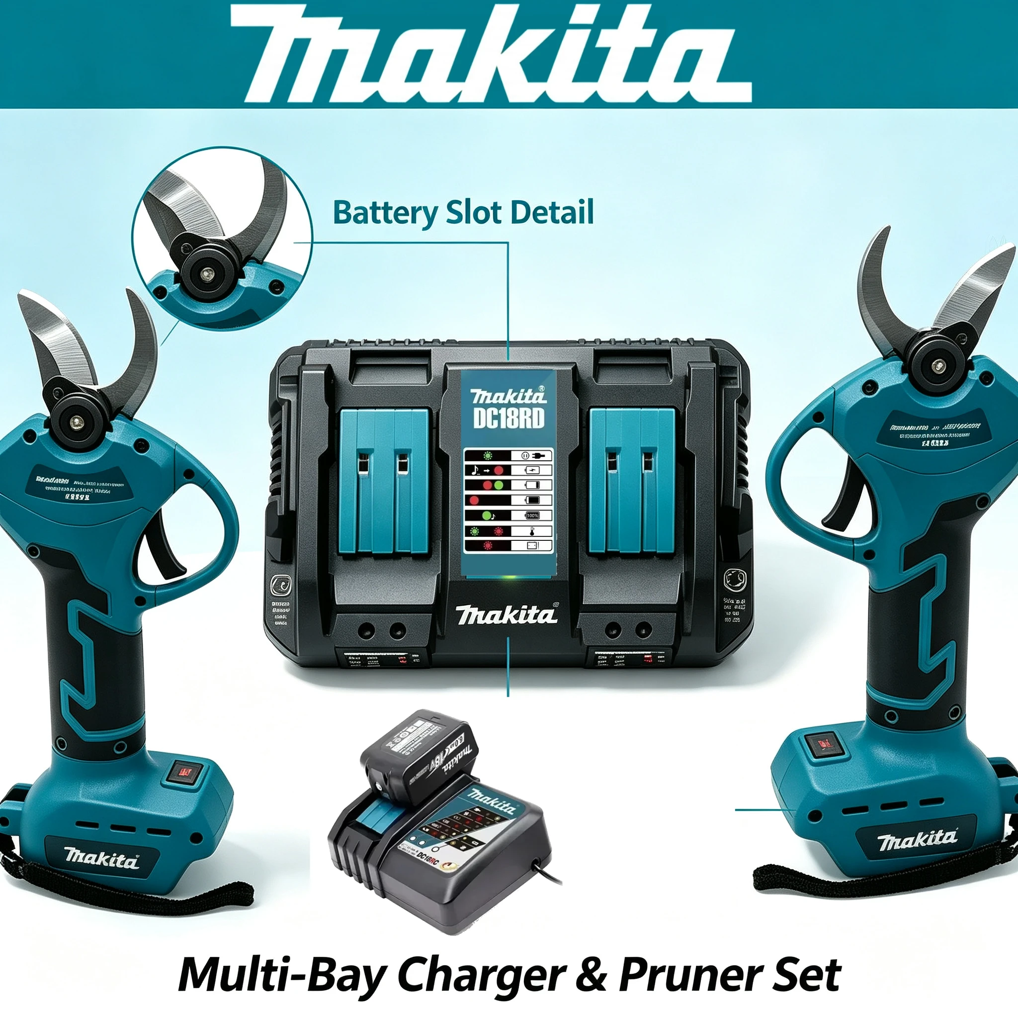 Makita DC18RC Battery Charger 18V LXT Li-ion Fast Charger for DHP487 Blower Pruning Shears BL1830 BL1850 Protection Garden Use