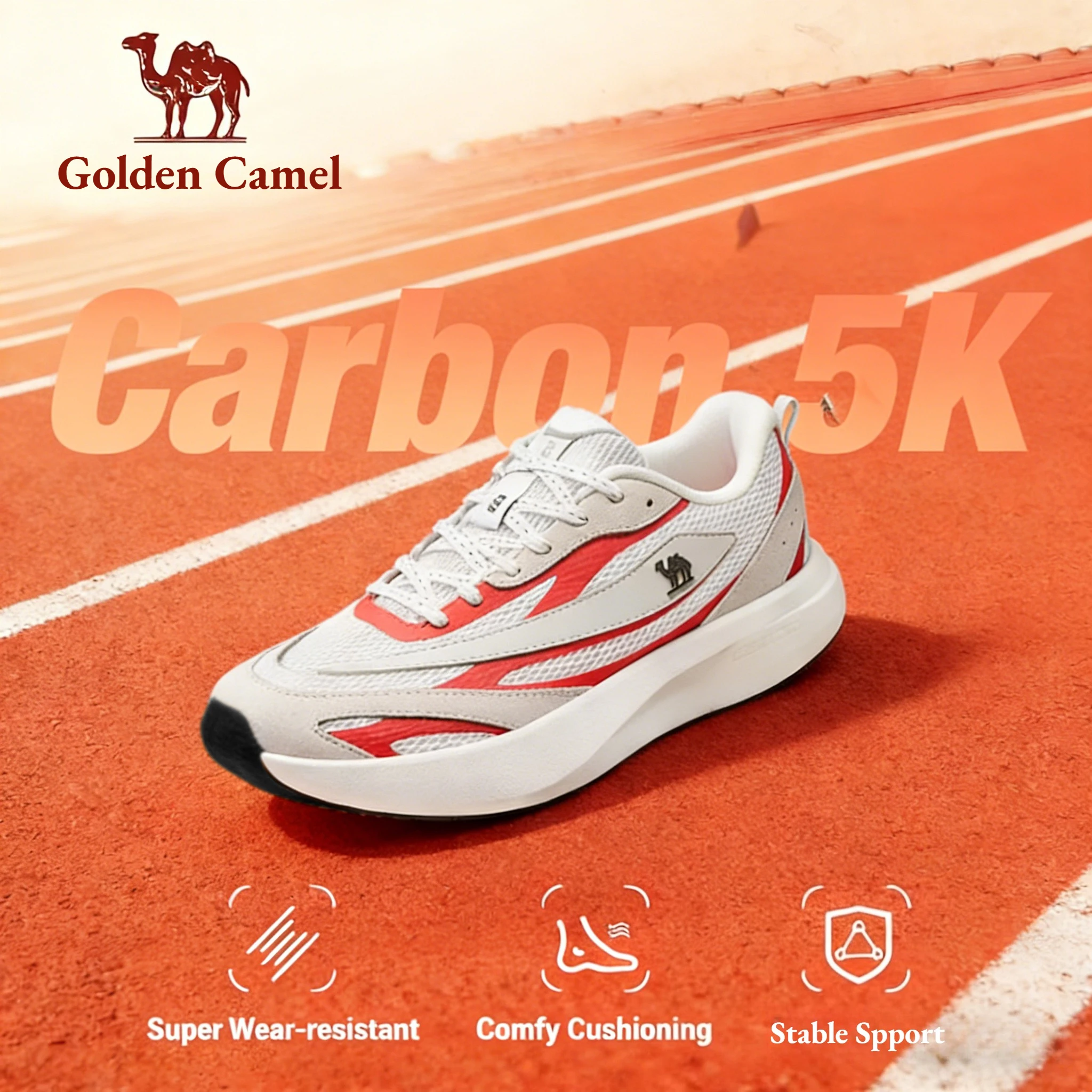

Golden Camel Carbon Plate 5K-life Men's Running Shoes 2026 Spring Lightweight Cushioned Wear-Resistant Training Jogging Sneakers