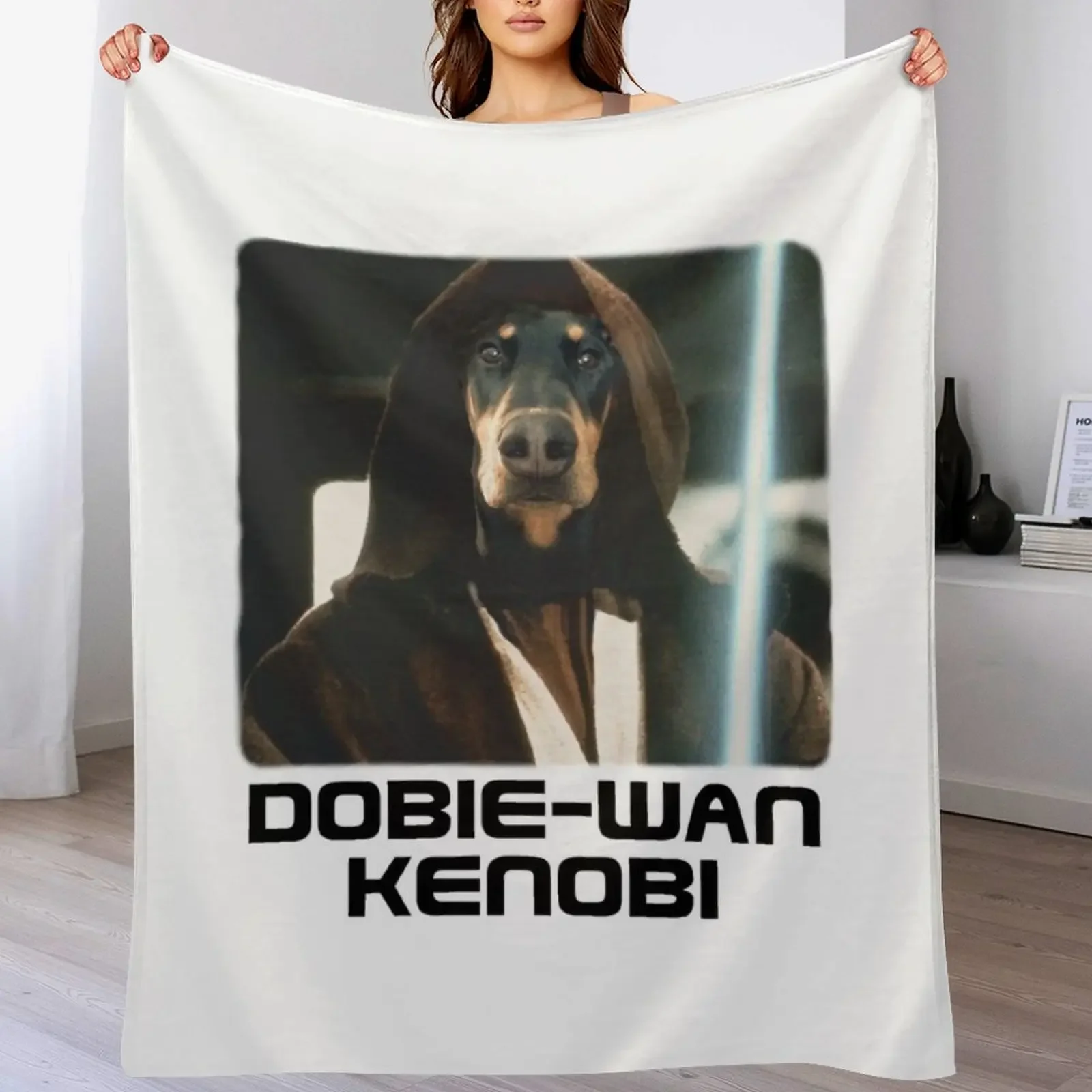 

Dobie Wan Kenobi - Doberman Throw Blanket Luxury Throw Loose Blankets