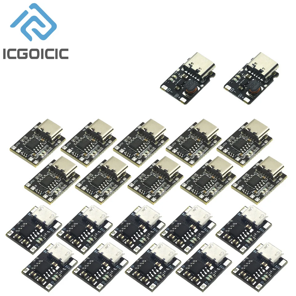 1-10pcs USB TP4057/56 1A Lithium Battery Charging Protection Board Module Micro Type-C Polymer Battery Over Temperature