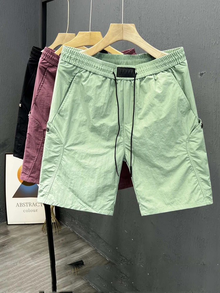 

Новые мужские летние модные повседневные шорты для пляжа, универсальные брюки-шорты средней длины, дышащие, легкие, из полиэстера