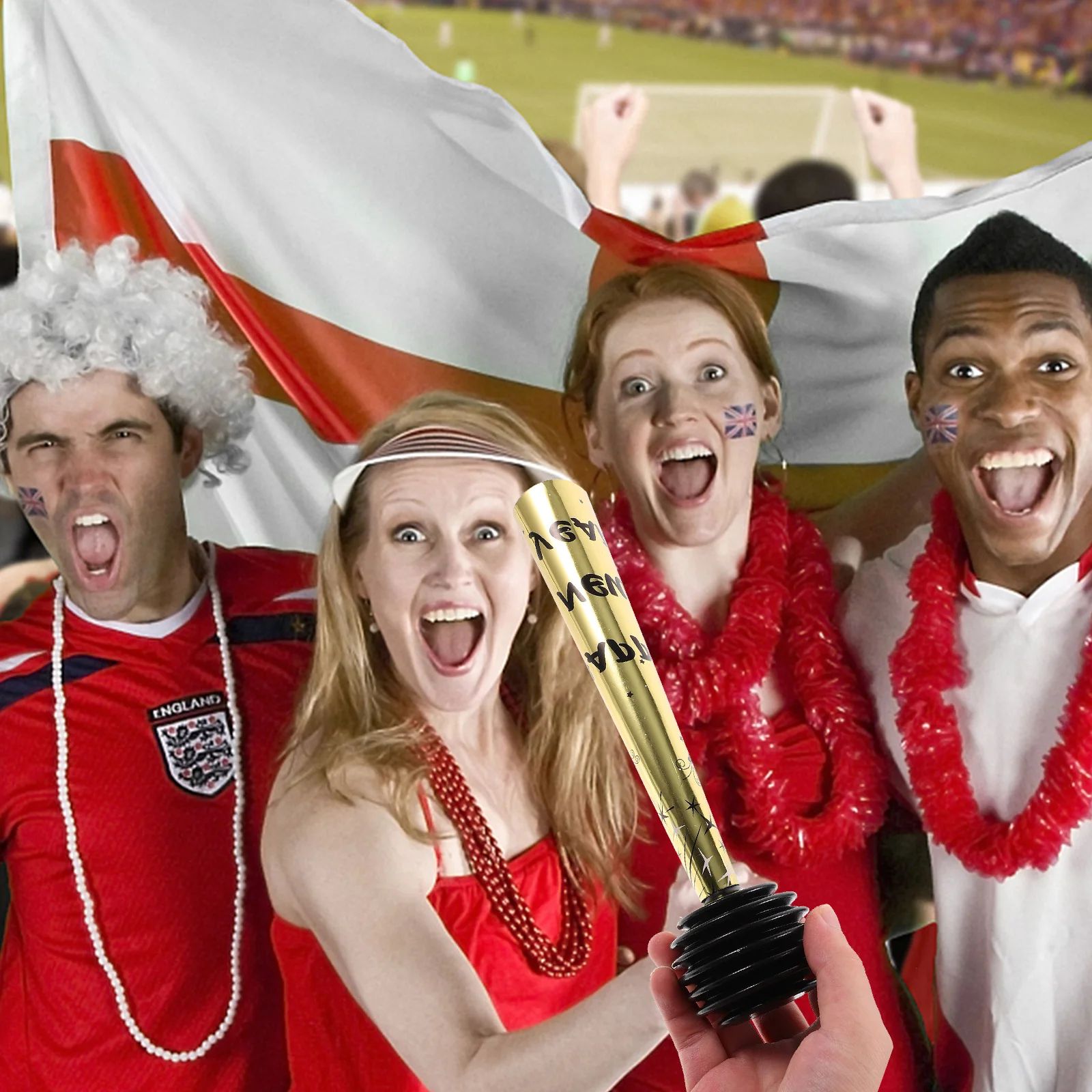 

2 Pcs H Push Cheer Horn Plastic Party Supplies New Year Football Event Cheering Props Toys Birthday Camping Weddings Concerts