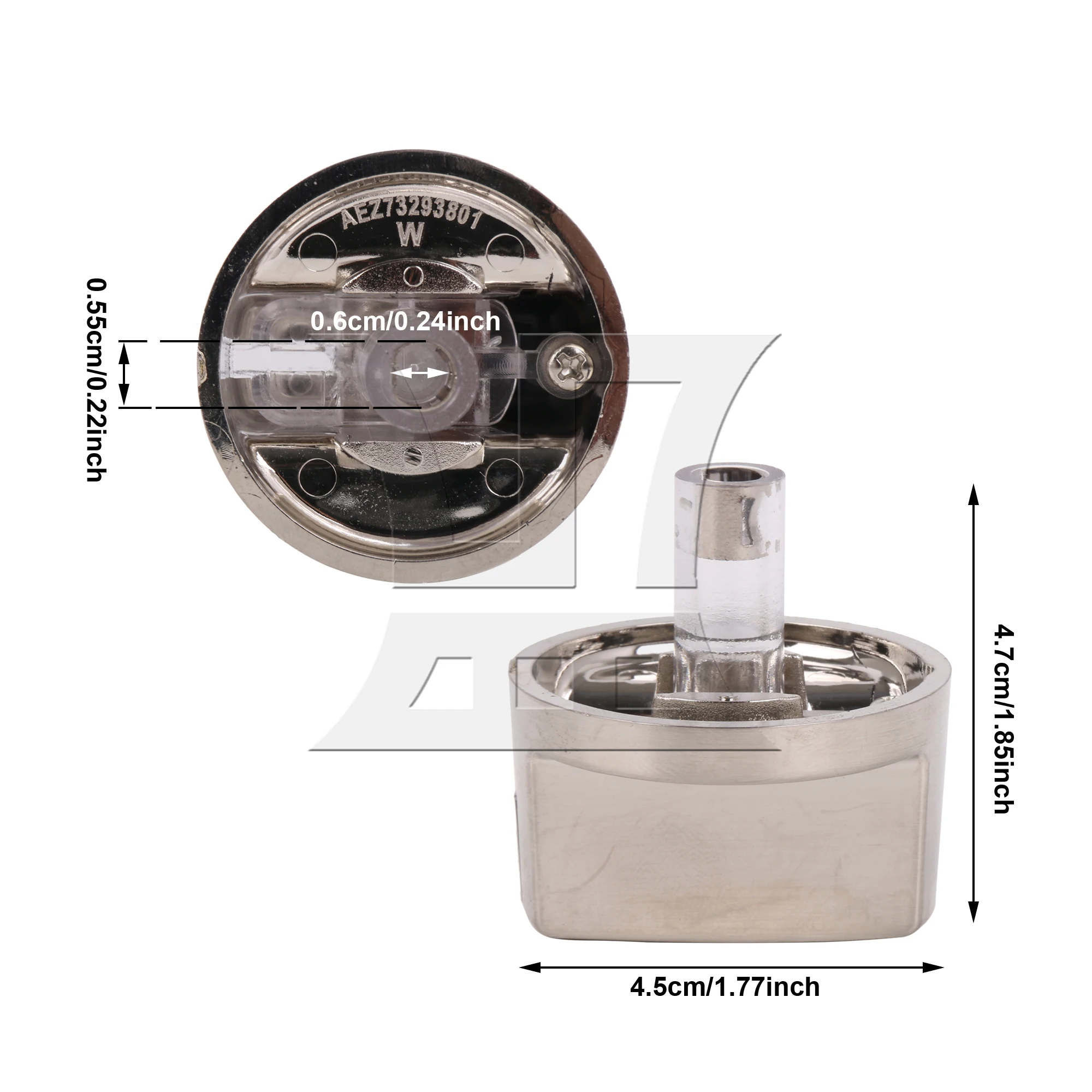 CNBTR Silver Burner Control Knob with 6x5.5mm Mount Hole Replacement for AP5594929