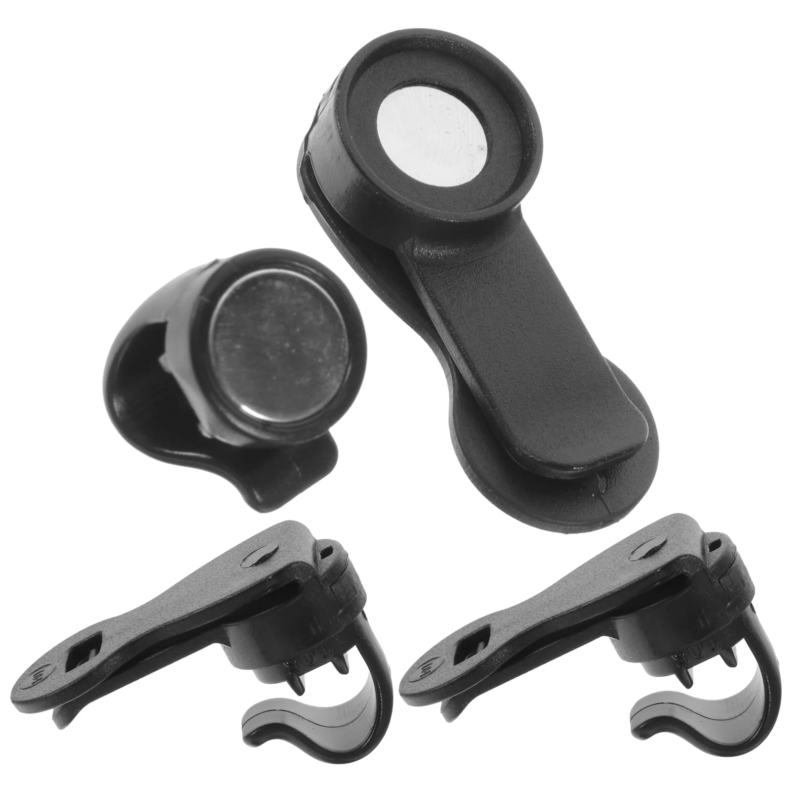 3 Pcs Bike Hydration Automatic Locking Clamp Magnetic Water Pipe Hose Multi-function Backpack Clips Drinking Black