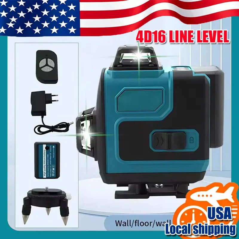 

New High-Precision 16-Line 360 Horizontal Vertical Cross Level Green Light Laser High-Precision Wall-Mounted PortableTool