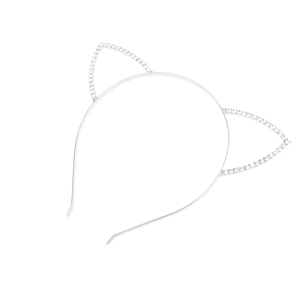 

2pcs White Crystal Cat Ear Hair Hoops Adorable Headband Decorative Headdress Party Favors Carnival Christmas Kids Gift