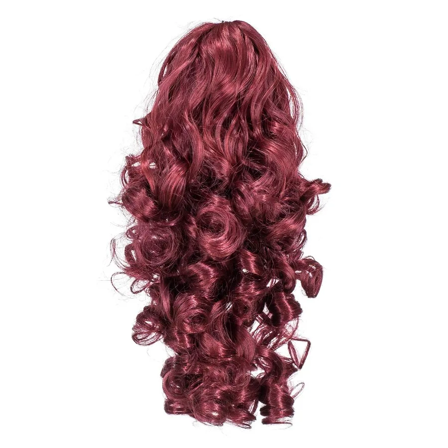 12 بوصة قصيرة المسمار تجعيد الشعر مخلب كليب ذيل حصان ملحقات الاصطناعية كليبين الرباط مجعد ذيل حصان هيربيسي للنساء مع الفك