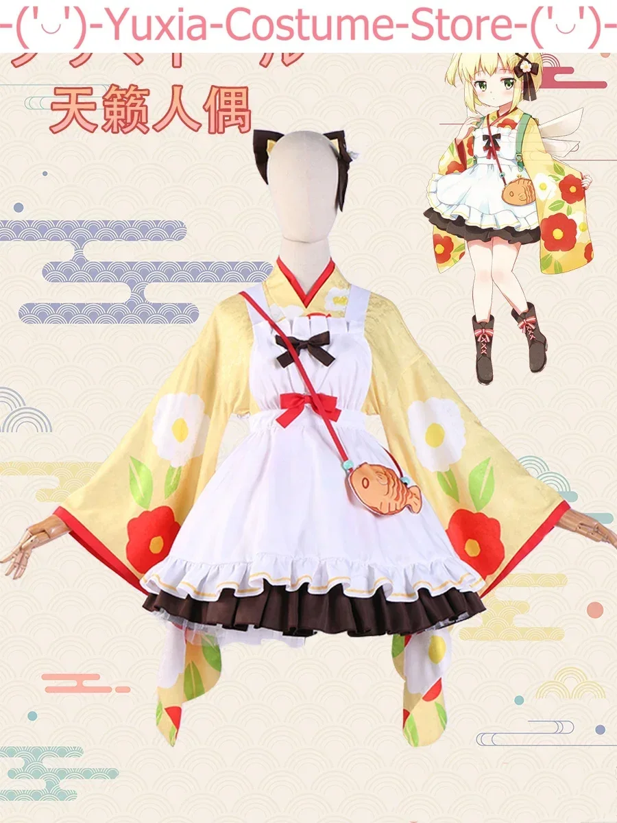 Anime! Prima Doll Gekka Printing Kimono Game Suit Lolita Uniform Cosplay Costume Halloween Party Role Play Outfit Women