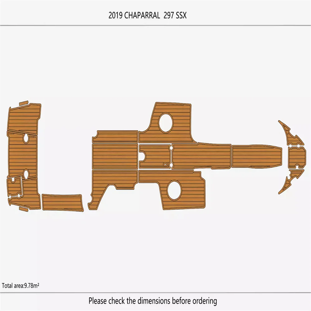 2019-2020 CHAPARRAL 297 SSX Cockpit Swim platform Bow146mm EVA foam faux floor SeaDek MarineMat Gatorstep Style Self Adhesive