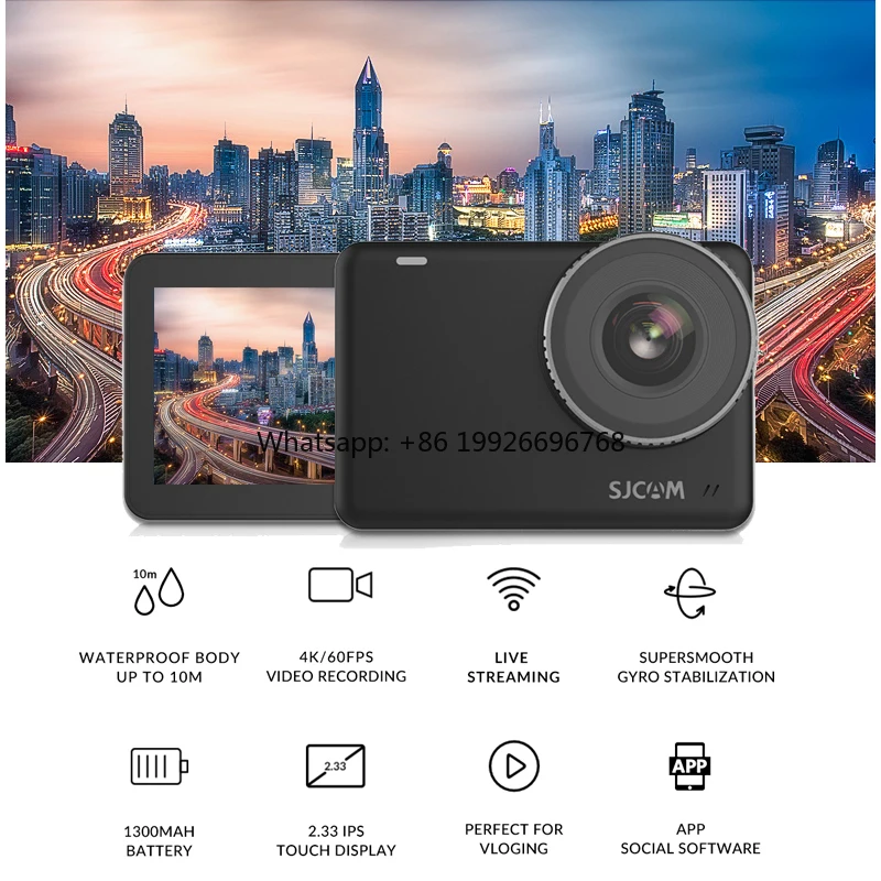

SJCAM SJ10 Pro Action Camera Gyro EIS Supersmooth 4K 60FPS WiFi Remote Extreme Sports Cameras 10m Body Waterproof Sport DV