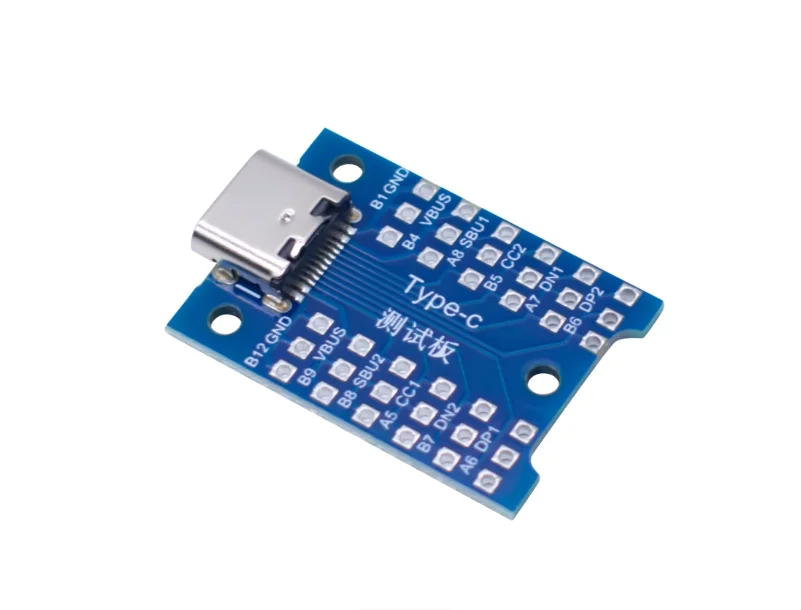 موصل اختبار USB 3.1، لوحة اختبار كابل بيانات من النوع C مع موصل USB C أنثى ودعامة اختبار PCB