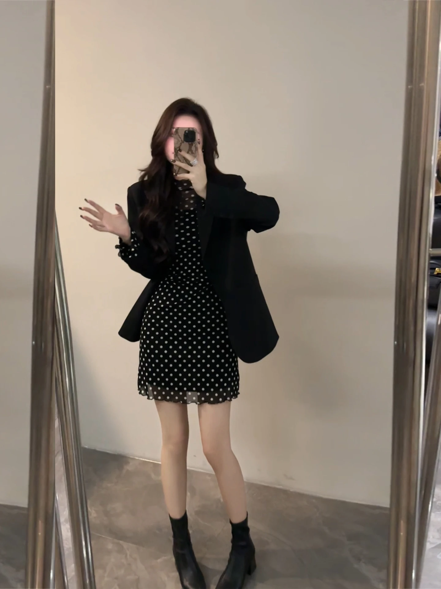 DT597 Casualowa, modna marynarka z długim rękawem, prosta, z poliestru, damska, do noszenia na co dzień, nowość na jesień.