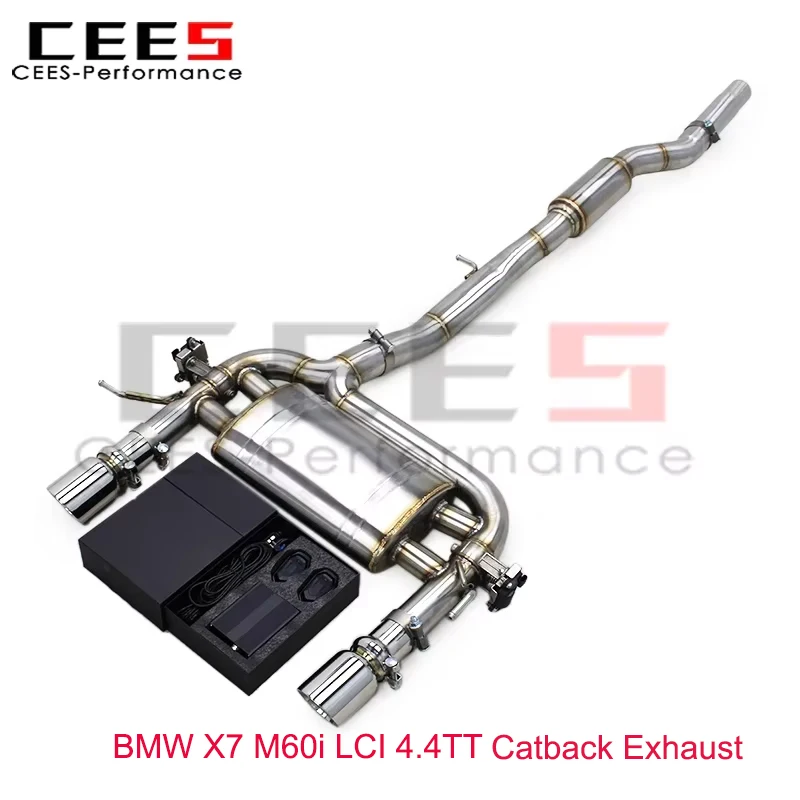 

CEES Catback Exhaust Pipes for BMW X7 M60i LCI 4.4TT (2023-2024) Stainless Steel Muffler Valved Sport Exhaust system