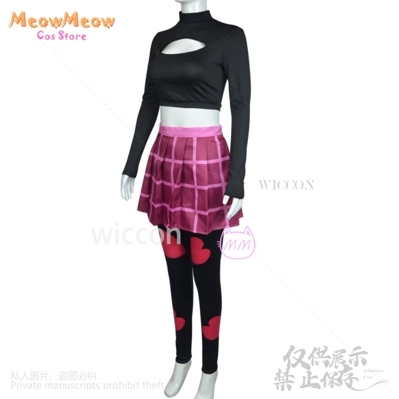 Anime Sallie Kan Cosplay Vrouwen Pruiken Kostuum Cartoon Helluva Cosplay Duivel Vermomming Tops Jurk Set Lolita Outfits Halloween Pakken