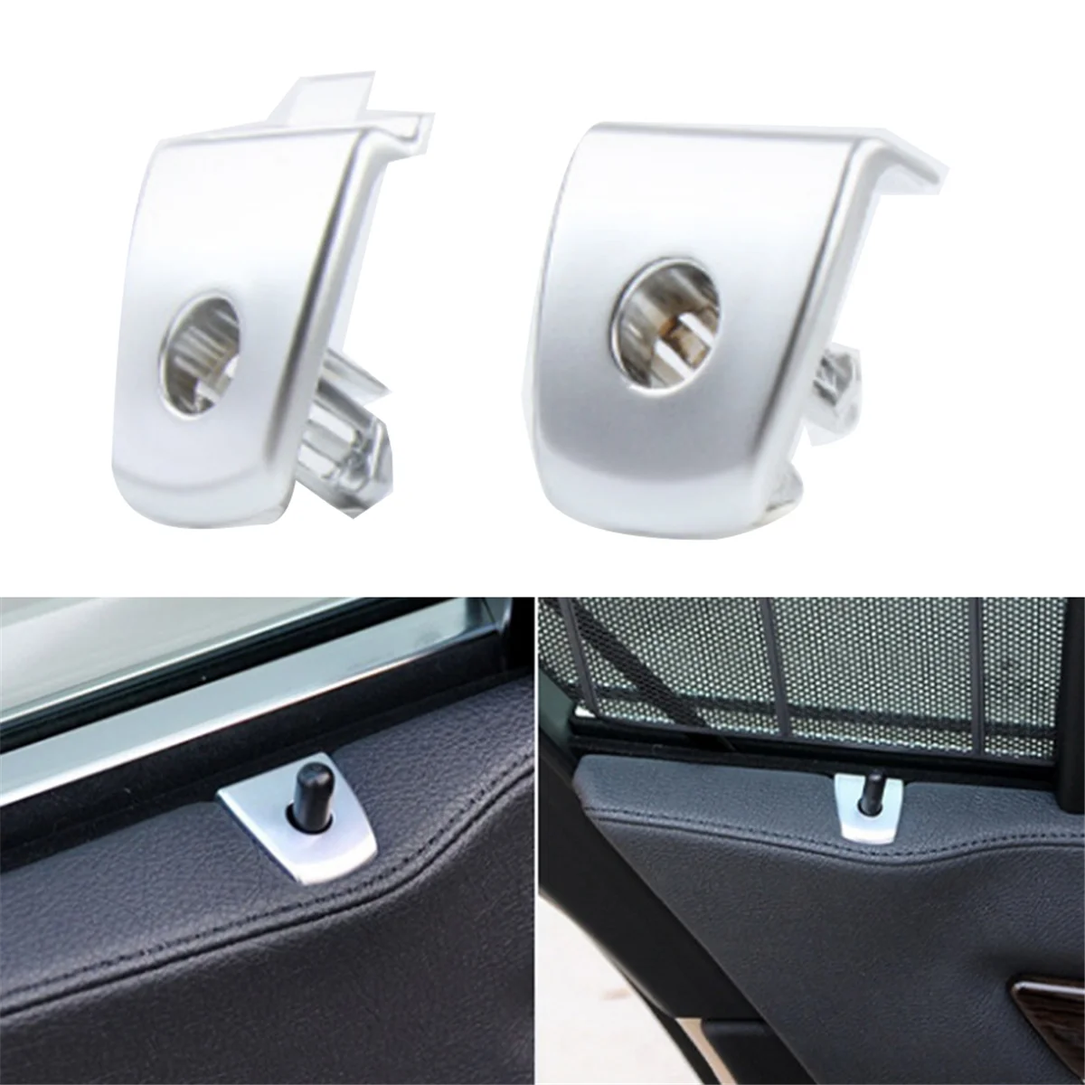 Car Front Door Pin Cover Base Trim for 7 Series F02 2009-2015 Door Lock Knob Cover Base